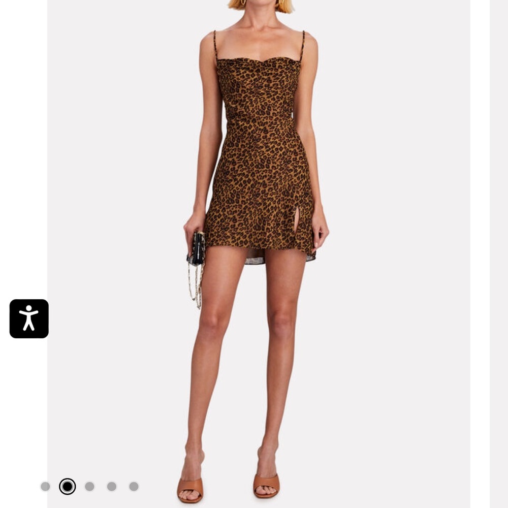 STAUD Leopard Mini Dress Sz L *NWT*